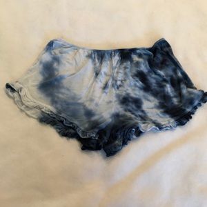 Brandy Melville Blue and White Tie Dye Shorts